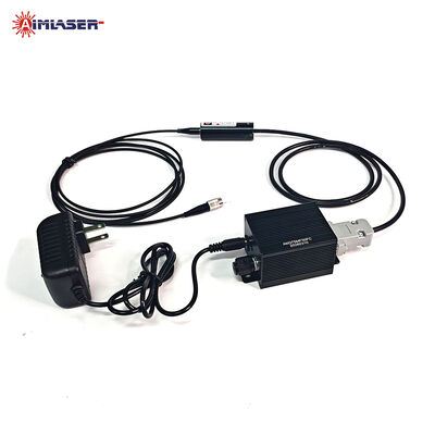 375nm 100mW 멀티모드 광섬유 피그타일 레이저 다이오드 모듈, 105μm 광섬유 코어, TTL 변조 및 조정 가능한 전원 단추
